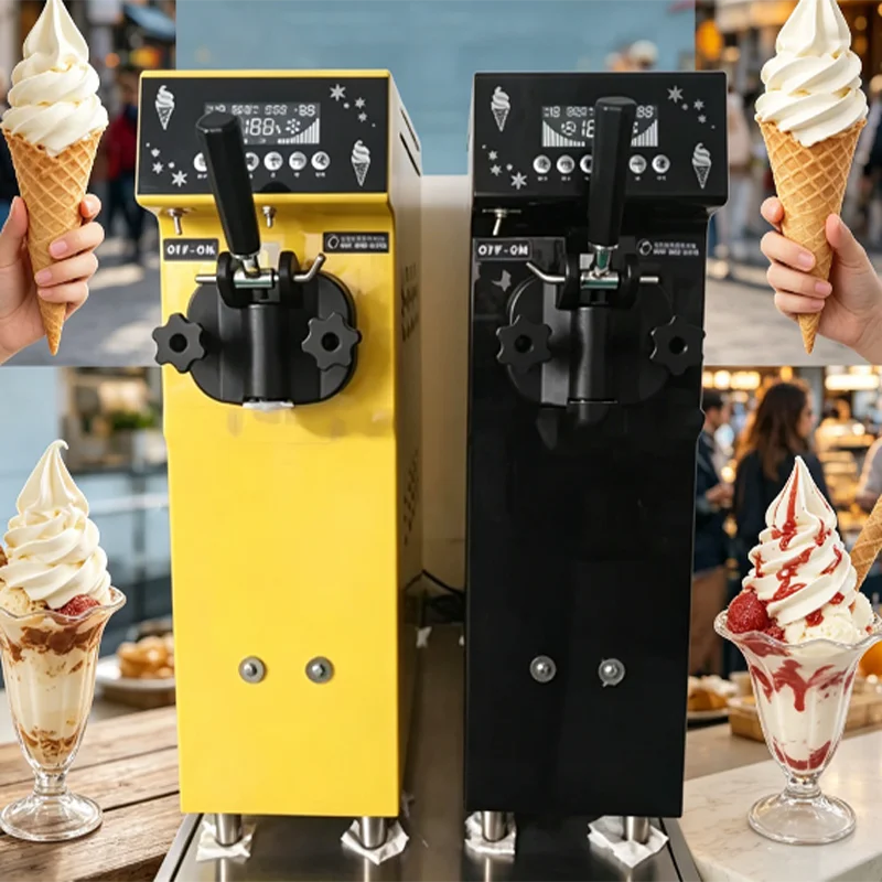 Professionelle Grüntee-Eismaschine für Softeis und Matcha-Eis, Gefriergerät für Cafeterias