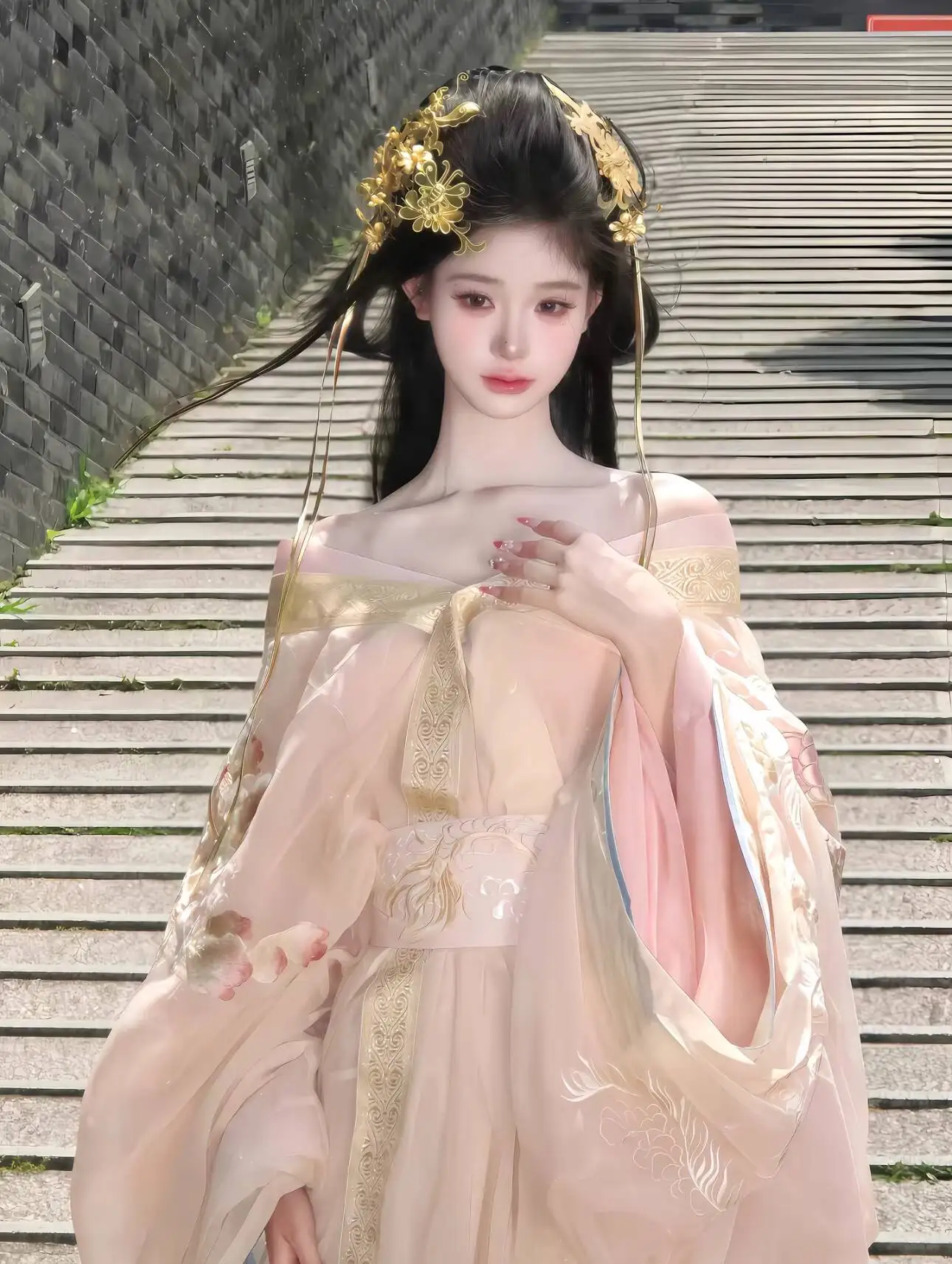 Women In Hanfu Dynasties Improved Heavy Embroidery Warring States Robe Fairy-like Cosplay Costume Halloween