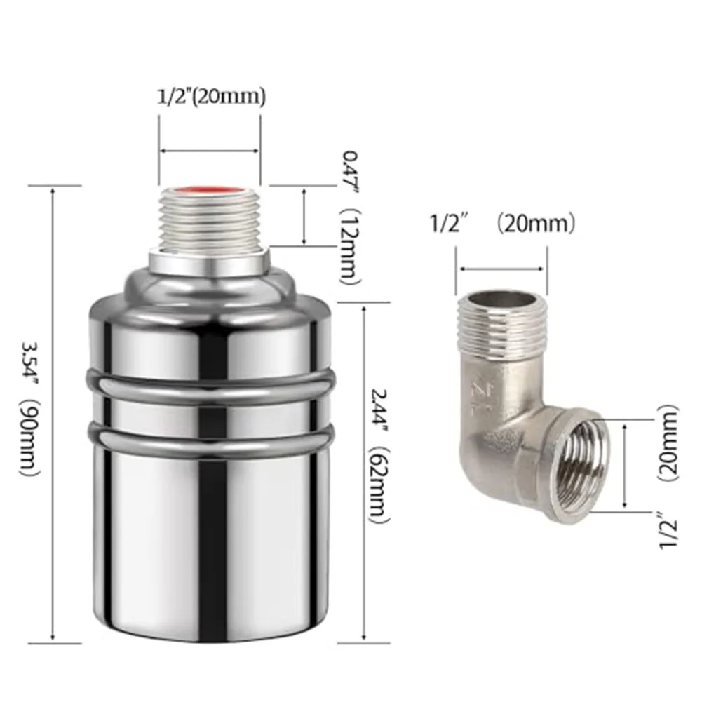 Pool Water Leveler 25mm Stainless Steel Automatic Filler Valve for Stable Water Levels in Pools and Farm Troughs
