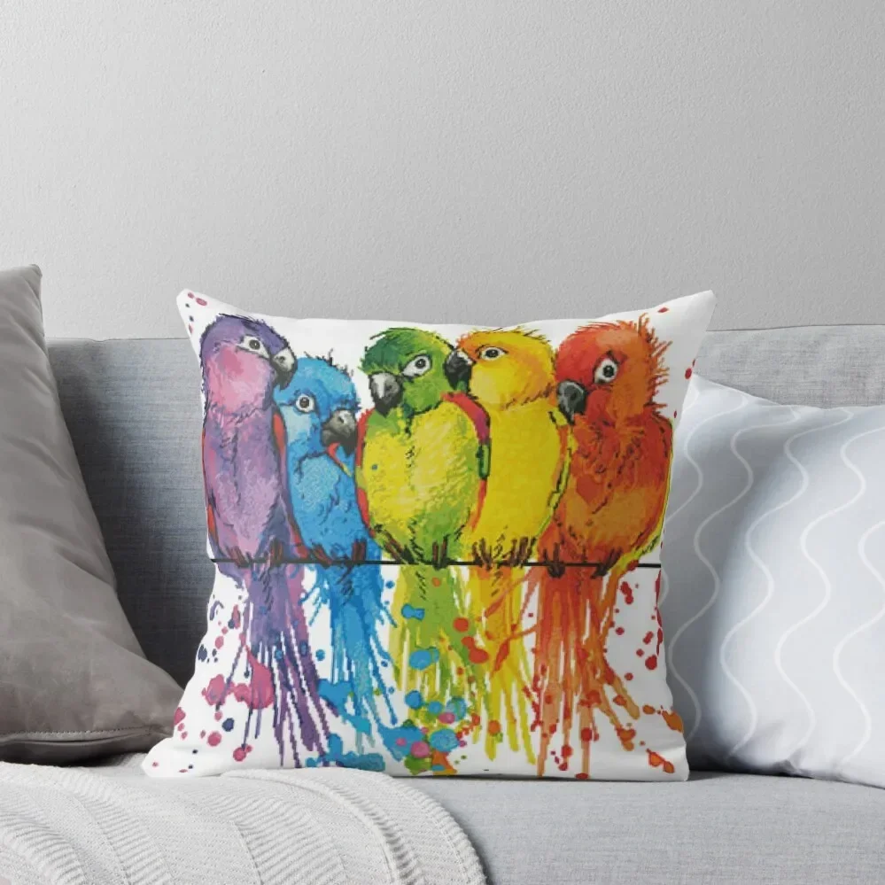 Colourful Birds Throw Pillow Cushions For Children covers for pillows Pillow