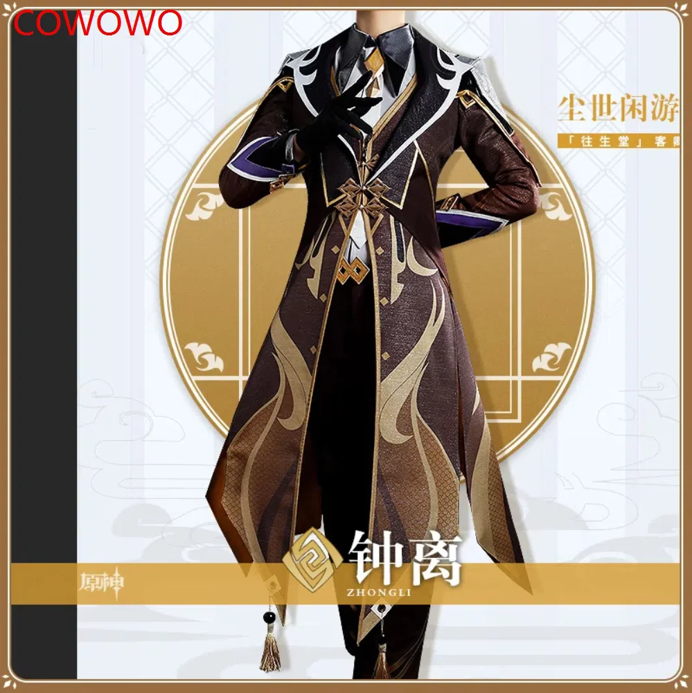 COWOWO Genshin Impact Zhongli Cosplay Costume Cos Game Anime Party Uniform Hallowen Play Role Clothes Clothing