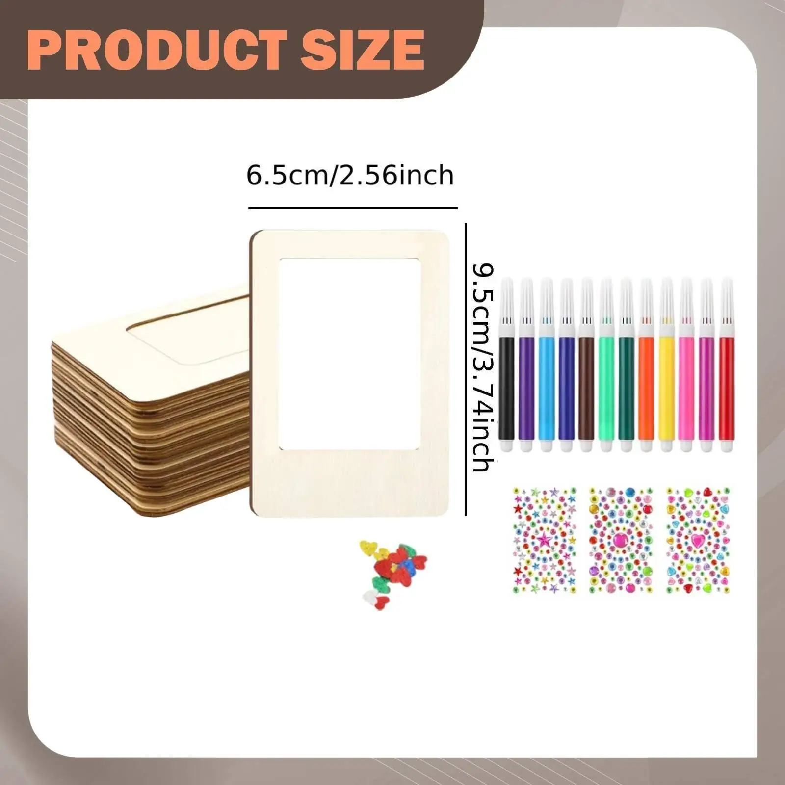 12Pcs Wooden Picture Frames for Crafts Accessories Creative Handmade Home Decoration DIY Crafts for Mother's Day Father's Day