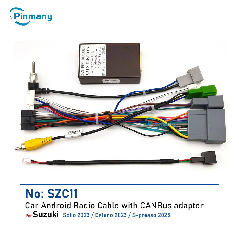 

Car Radio Cable 16-pin Power Wire Harness audio Plug socket Adapter CAN Bus Decoder SZC11 for 2023 Suzuki Solio Baleno S-presso