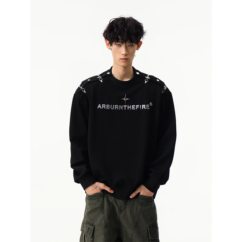 Hoodies com Letras em Relevo para Homens, Moda Streetwear Casual, Pullovers Hip Hop, Sweatshirts, Tops Esportivos Cityboy