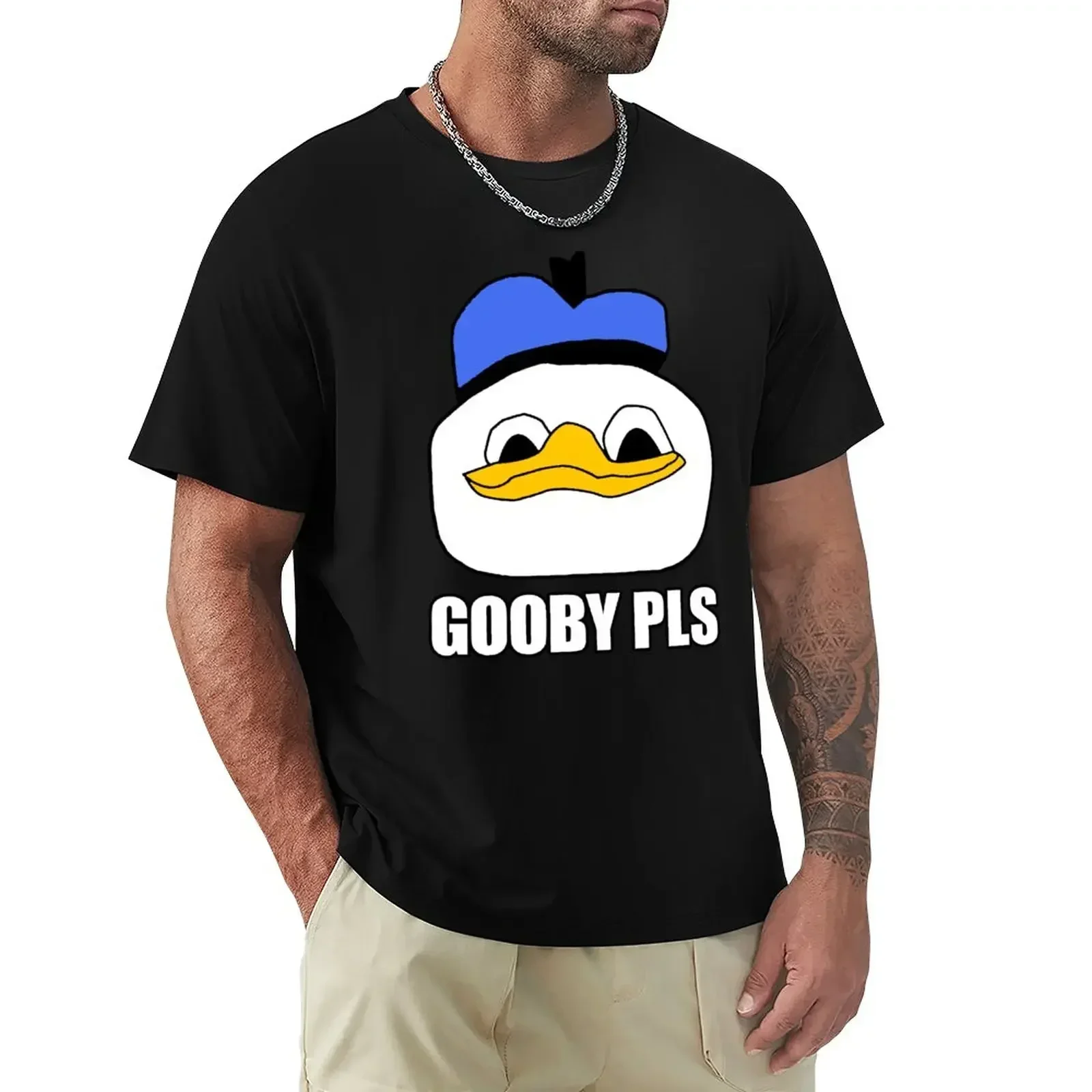 Sports Fans Korean Fashion Mens Graphic T-shirts Hip Hop Dolan Duck Meme (Gooby Pls) T-Shirt  Clothing Graphic Oversized Summer