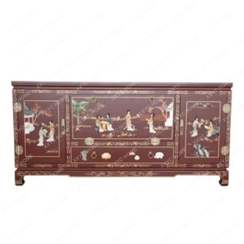 

Q New Chinese furniture bone stone inlaid storage TV cabinet decorative cabinet