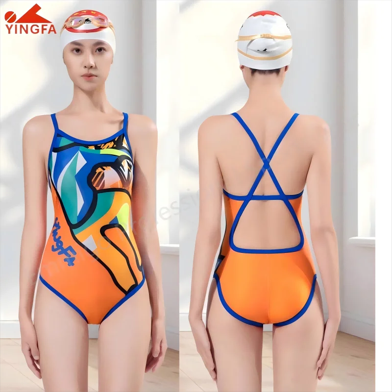 

2025 Yingfa Swimsuit Professional Women'S Racing One-Piece Sports Training Swimsuit Improve Speed Competition Swimwear