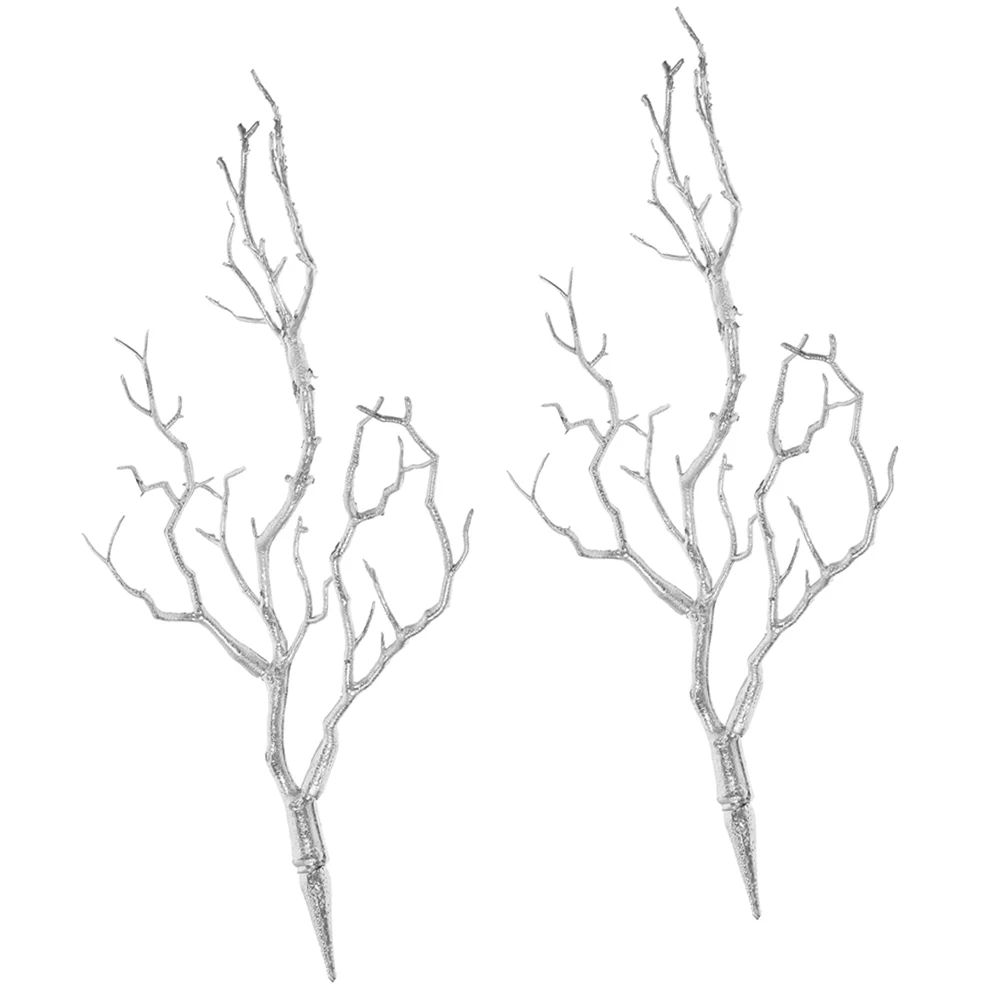 

2Pcs Artificial Plastic Branches Realistic Home Decor Faux Stems for Wedding Party Centerpiece DIY Crafts Decoration