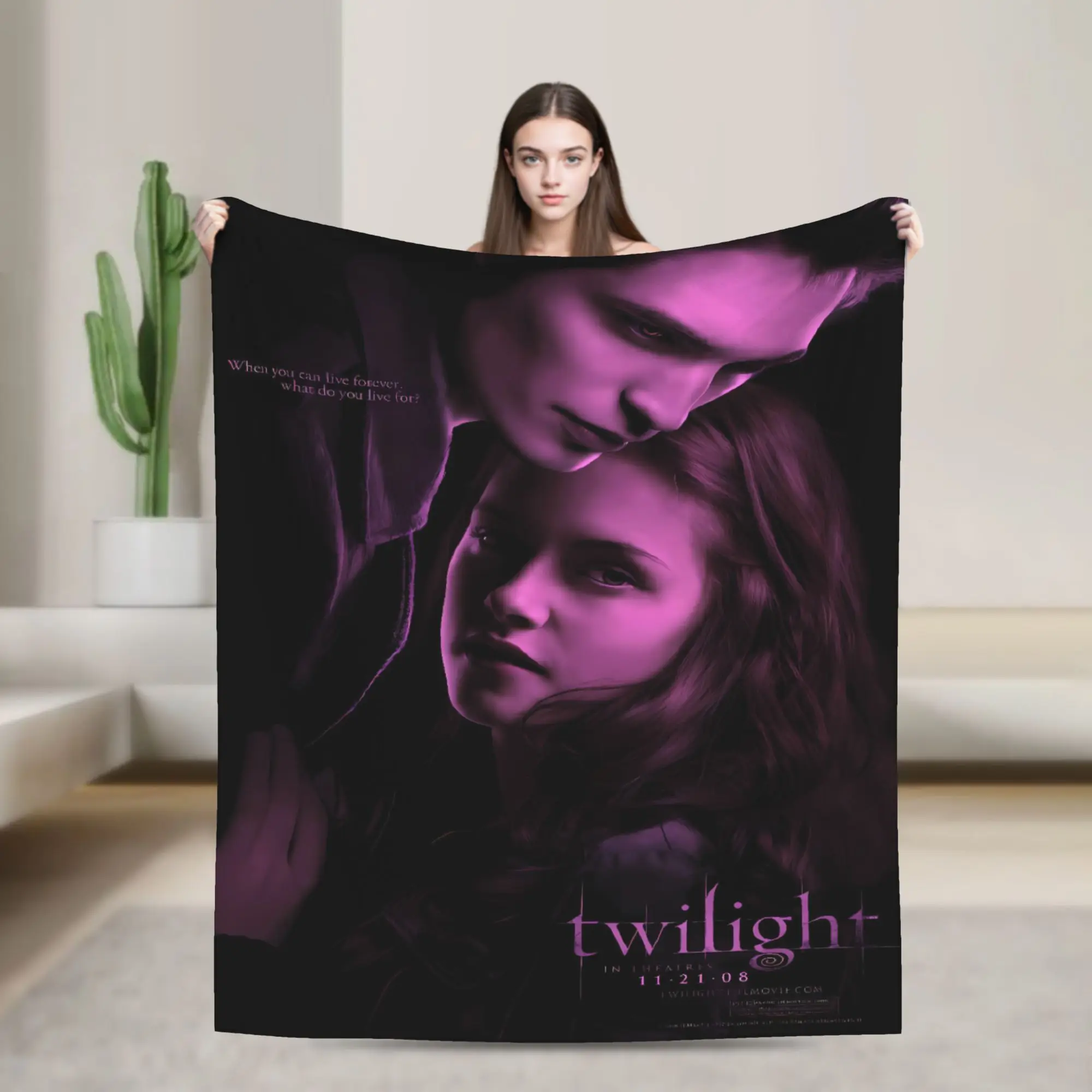 ثلاثية الأبعاد الشفق ساغا إدوارد بيلا بطانية دافئة رقيق أفخم الفراش يلقي لغرفة النوم ديكور الفانيلا المفرش غطاء السرير