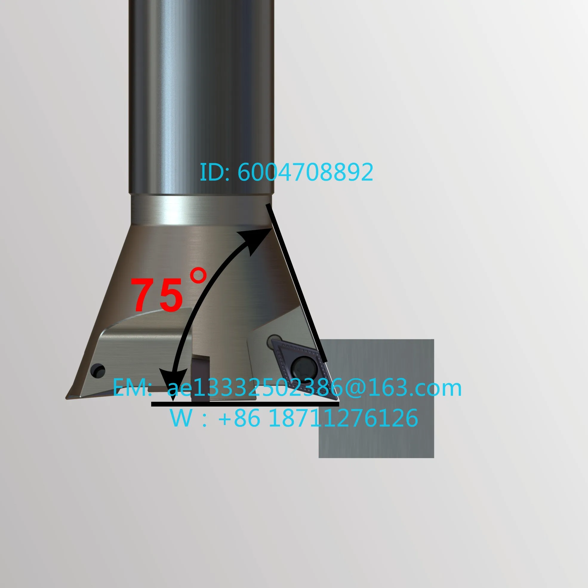 75-degree dovetail end mill bar root cleaning YW75-25/40/50-C16/C20C25-120-2T installed DC07/11