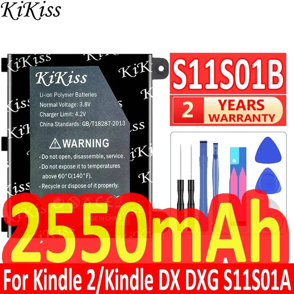 2550mAh Reliable Power Supply For Amazon Kindle 2 , DX Dxg D00511 D00701 D00801 S11S01A Tablet Battery S11S01B