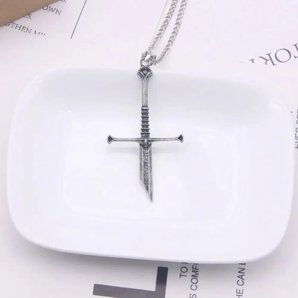 New Broken Sword Broken Sword Necklace Metal Retro Style Punk Sword Pendant Necklace Punk Sword Necklace Man
