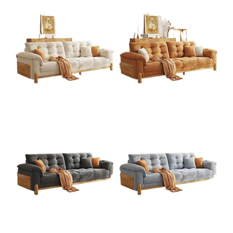 living room small apartment straight row removable and washable cotton and linen cat claw cloth cloud sofa household other