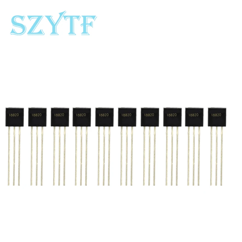 10pcs DS18B20 DS18B TO-92 Chip Programmable Digital Thermometer Temperature Sensor Temperature Acquisition TO-92