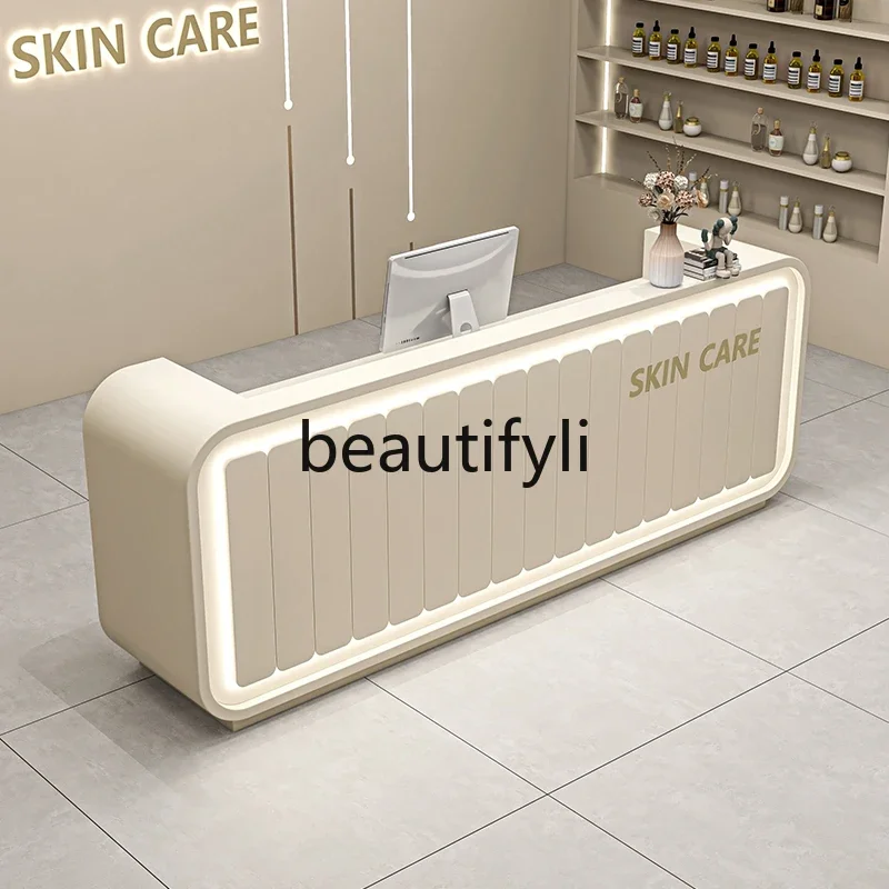 

zzqBeauty Salon Bar Clothing Store Cashier Cream Style Training Institution Front Desk Reception Desk