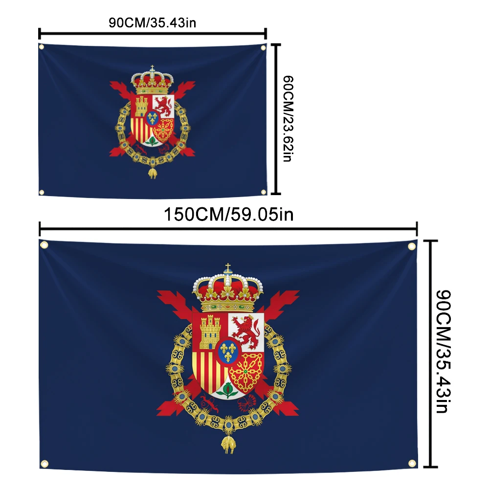 90x150 سنتيمتر اسبانيا معيار الملك خوان كارلوس العلم معلقة عالية الجودة البوليستر الديكور الفن نسيج راية هدية #4