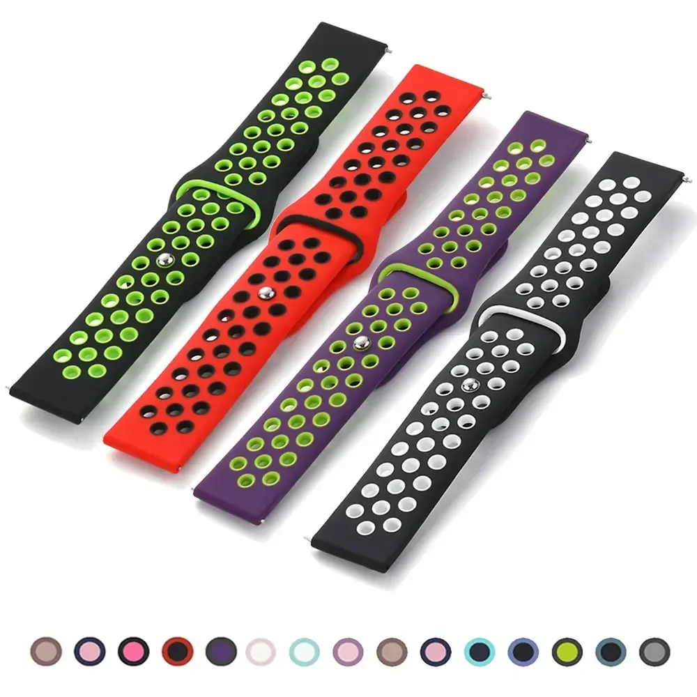 20mm for Samsung Galaxy Watch 7 4-5-pro-6-Classic/active 2 40/44mm Silicone  Sport Band 22mm bracelet Huawei GT 4-3-2e-pro strap image 2