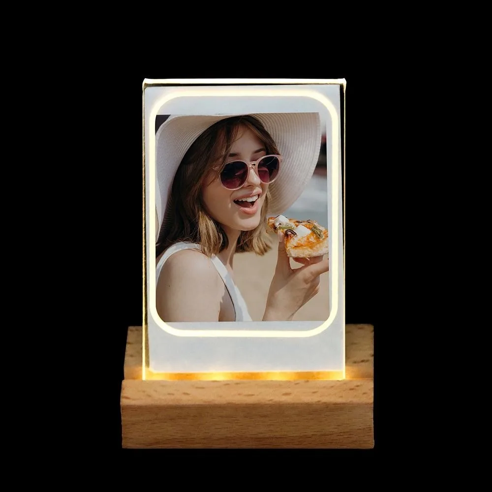 Instant Camera LED Light Photo Frame 3 in 1 Transparent 3 inch Picture Holder Acrylic Home Decor Photo Table for Fujifilm/