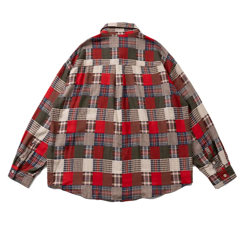 Japanese vintage hundred cloth vintage pattern fabric shirt autumn 2024 men's shirt