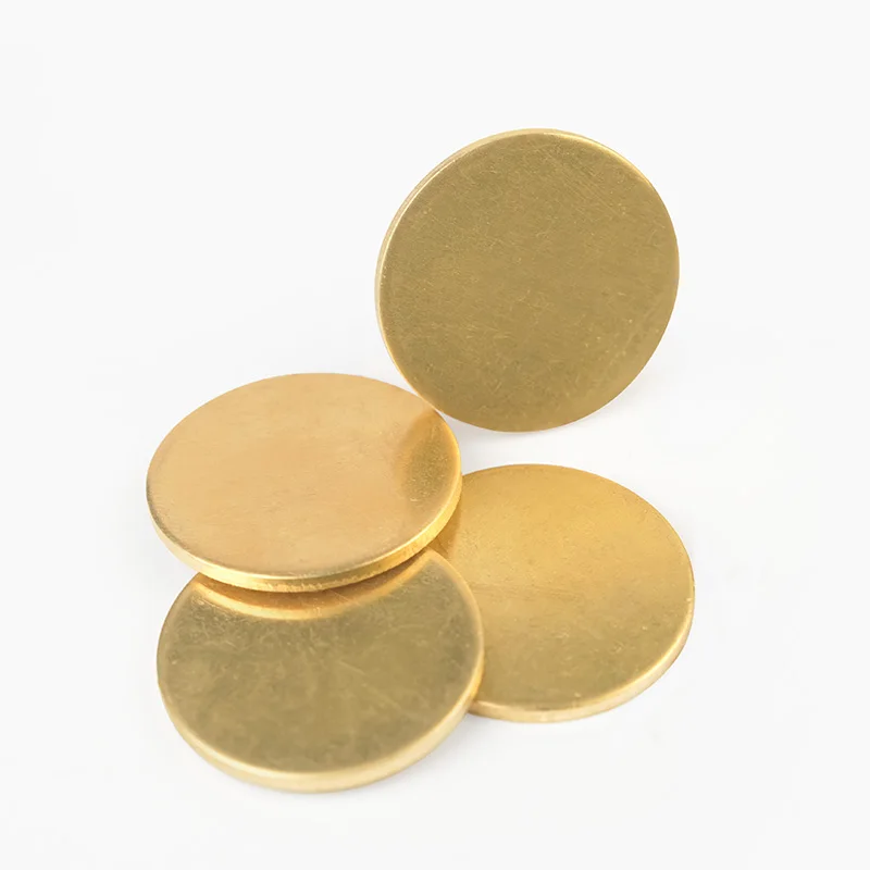 H62 Brass Disc Brass Gasket Pure Copper Round Plate Brass Parts Cutting Dia 25mm - 150mm Thickness 3mm 5mm