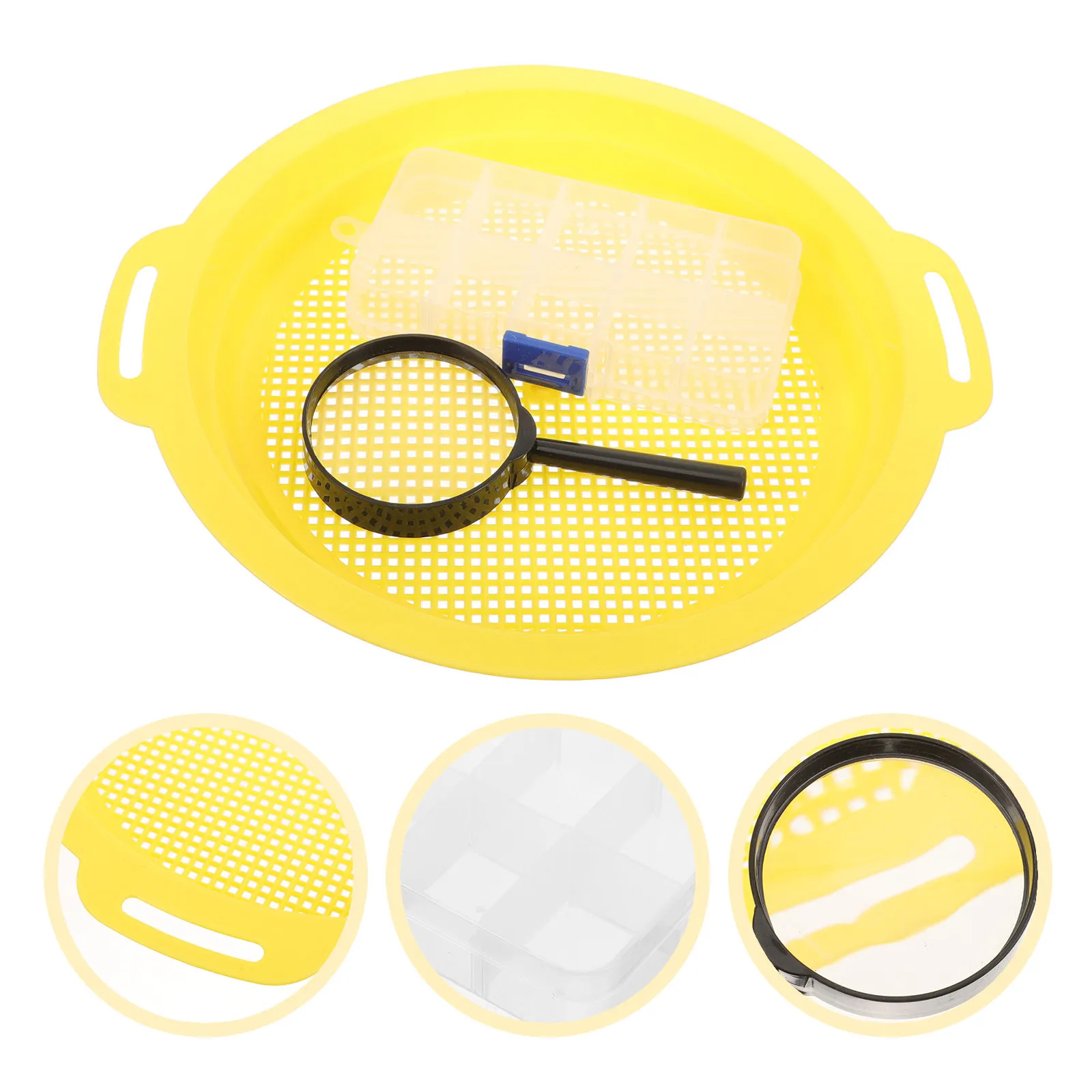 

1 Set Filter Pan Sifting Sand Gravel Prospecting Tool Portable Mesh Sieve Sorting Mining Efficient Durable Lightweight Easy
