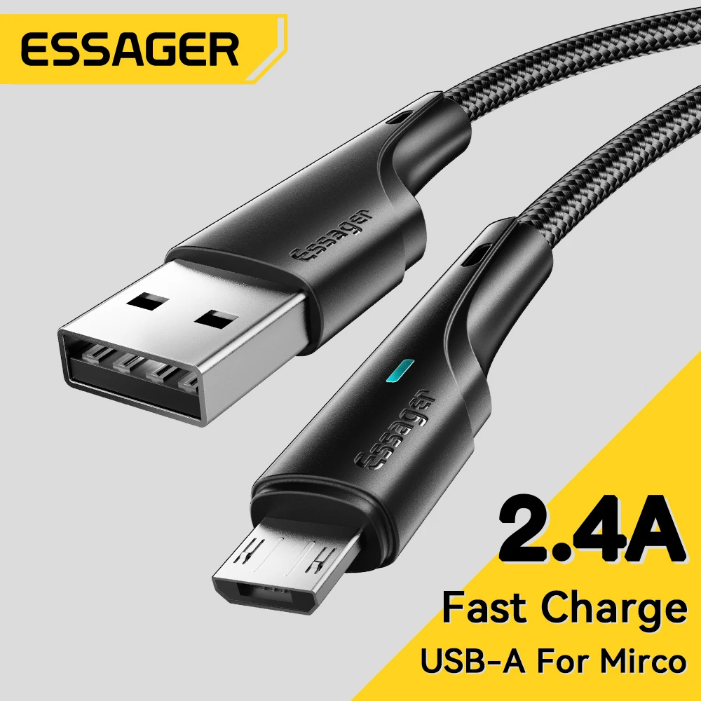 Essager Micro USB Cable Fast Charging Data Cable For Xiaomi Realme Redmi Note Samsung Mobile Phone Charger Cord Micro USB Wire