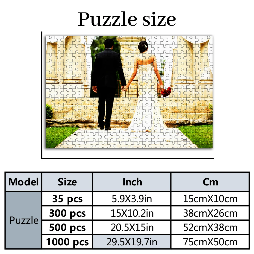 35/300pcs  Cool couple Customized Photo Custom Puzzles in Photos Customizable Photo For Kids Toy Handmade Birthday Gifts
