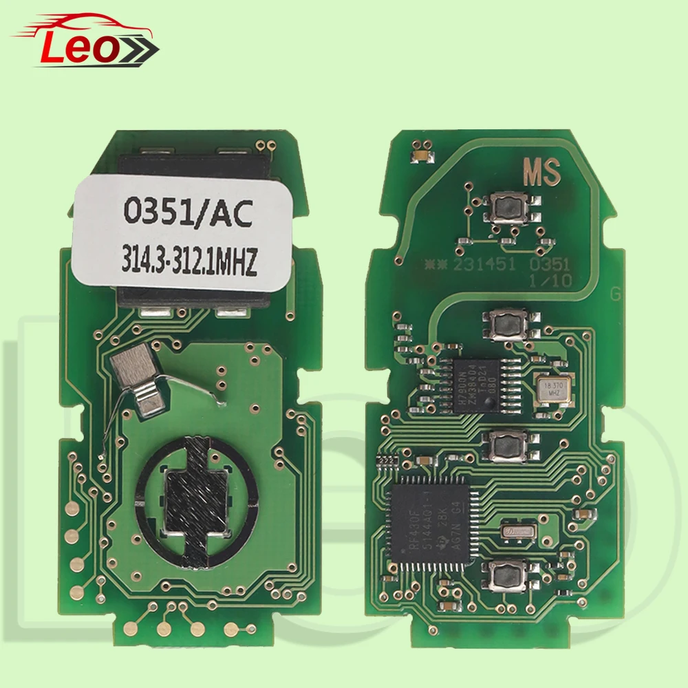 Leo  Smart Remote  Key For Toyada Camry Hybrid 2018-2021  RAV4 Prius  Prime Avalon P4:A9A9 314-314MHZ ID:8A-CHIP 0351-AC Button