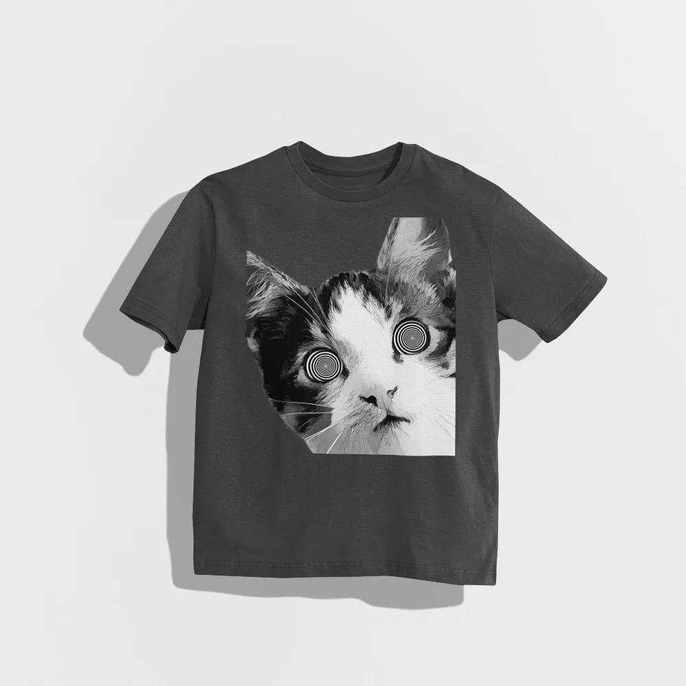 مخدر القط تي شيرت تريبي قميص القوطية Alt الملابس الظلام الجمالية موضة قميص مضحك القط قميص القط عاشق هدية #4