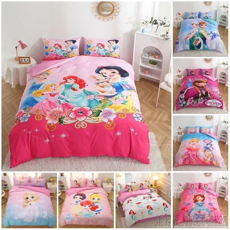 Disney Cinderella Jasmine Princess Snow White Bedding Sets Duvet Cover Set HD Comforter Cover for Kids Bedclothes Bedroom Decor