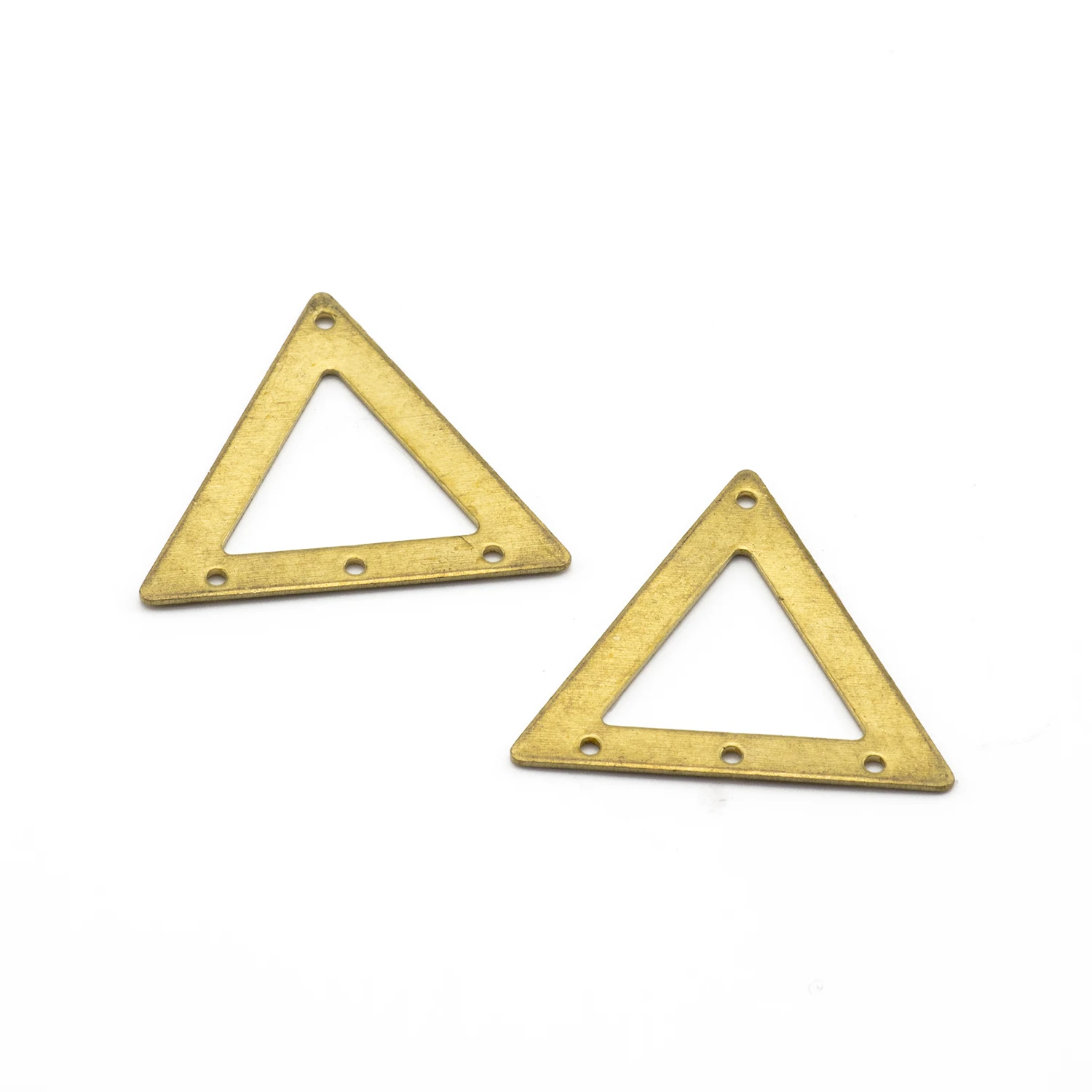 10pcs Raw Brass Triangle 4 Holes Earrings Connectors Charms Pendant Linker For Diy Women Necklace Jewelry Making