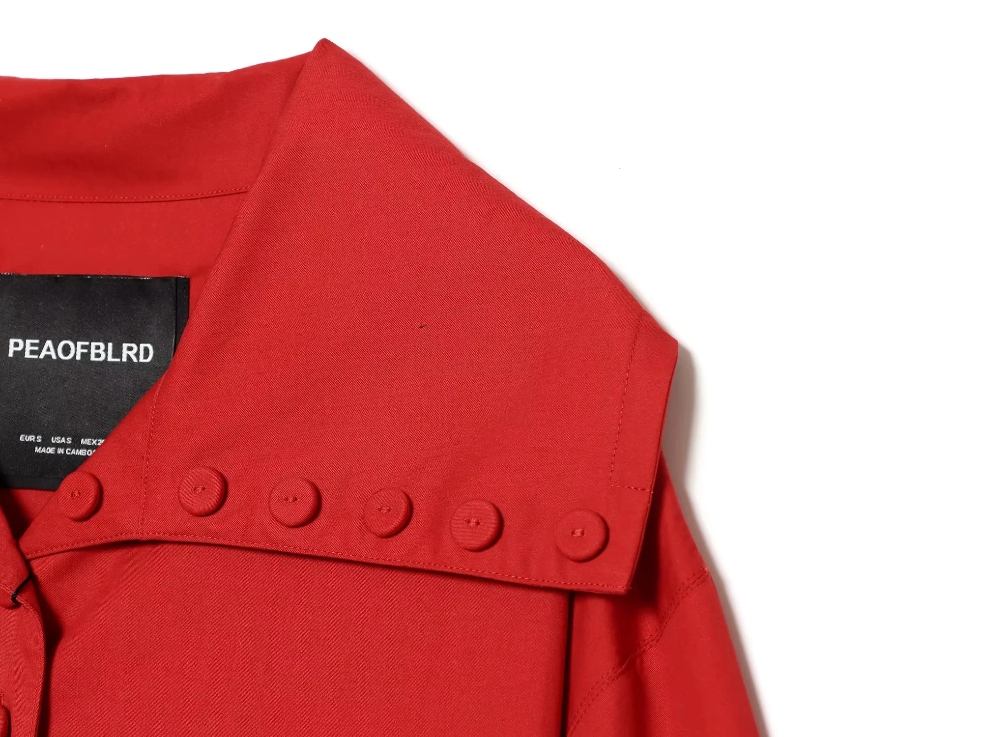 KONDALA Vintage Lässiger Chic Damenmantel in Rot mit Umlegekragen, Einreihig, Langarm, Gerade Geschnitten, Modischer Mantel 2026 – Detail 8