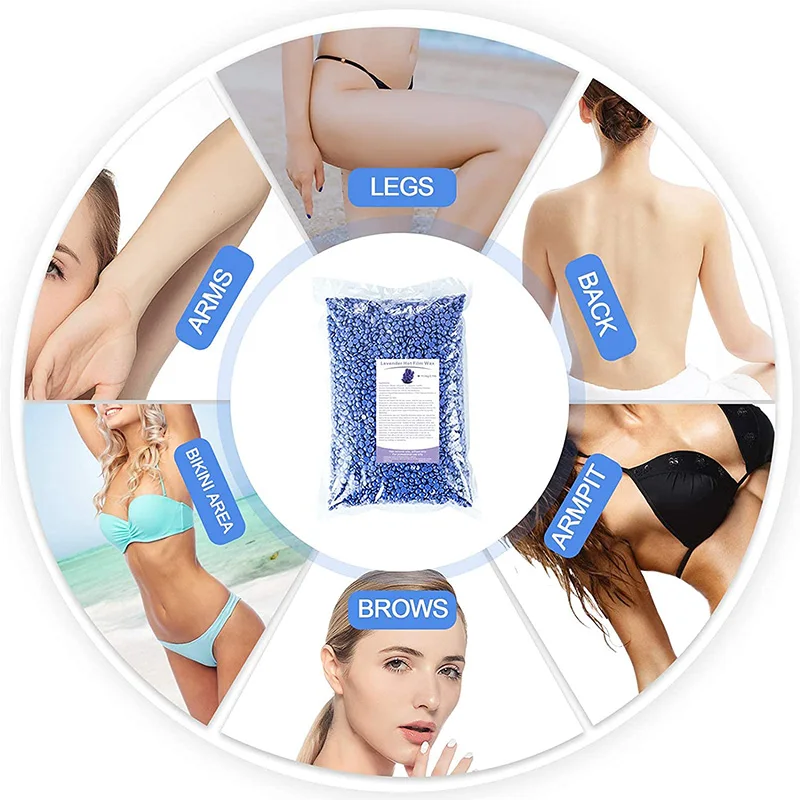 شمع إزالة الشعر متعدد الألوان 1000 جرام شمع إزالة الشعر من الفاصولياء ورق شمع العسل إزالة شعر الجسم إزالة الشعر بالشمع الحراري