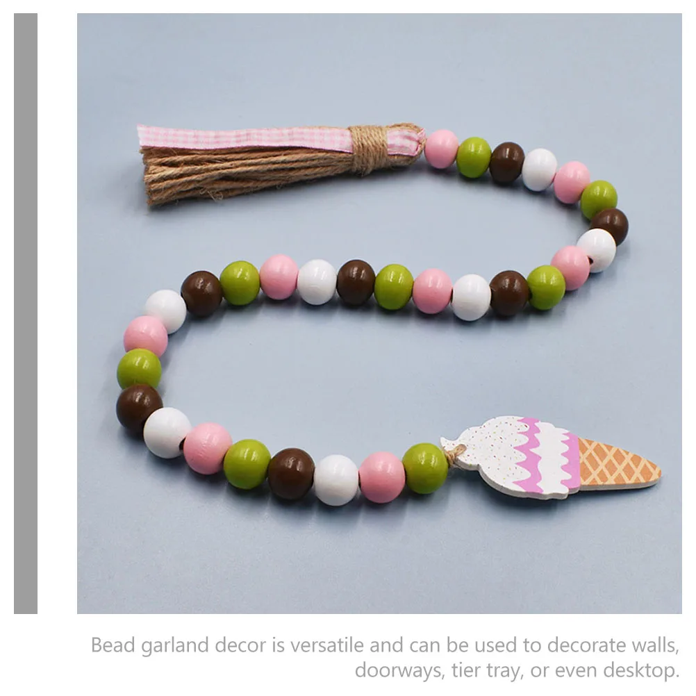 

2 Pcs Colorful Beads Creative Wooden String Home Decor Beaded Garlands Decorations