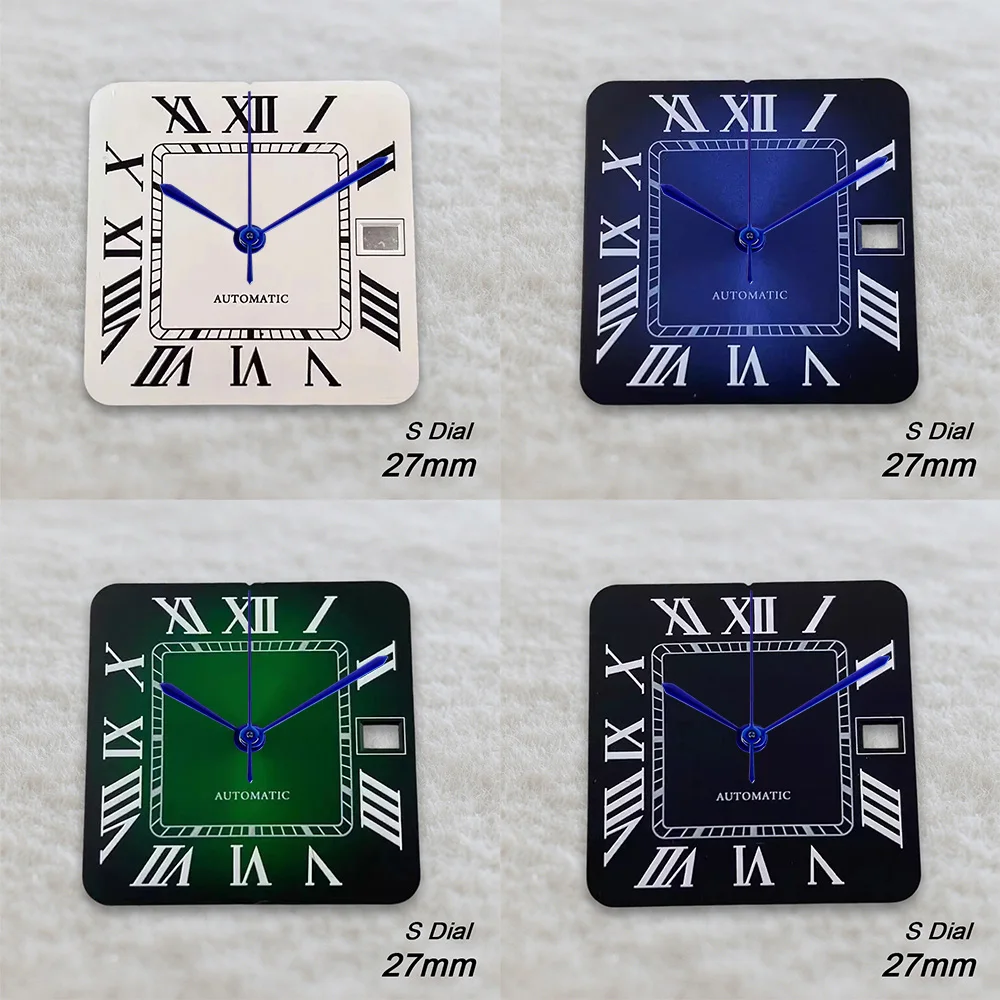 27mm S Logo Roma Qquare Dial Fit NH35 Automatic Movement 3 O'clock High Quality Watch Modification Accessories