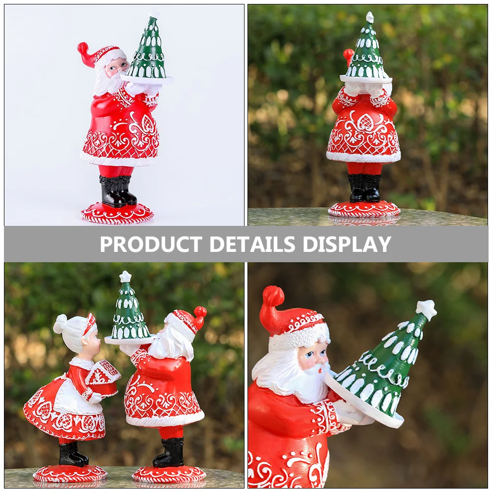

Lovely Resin Craft Ornament Compact Santa Design for Christmas Decorations DIY Xmas Scene Building Mini Landscape Decoration