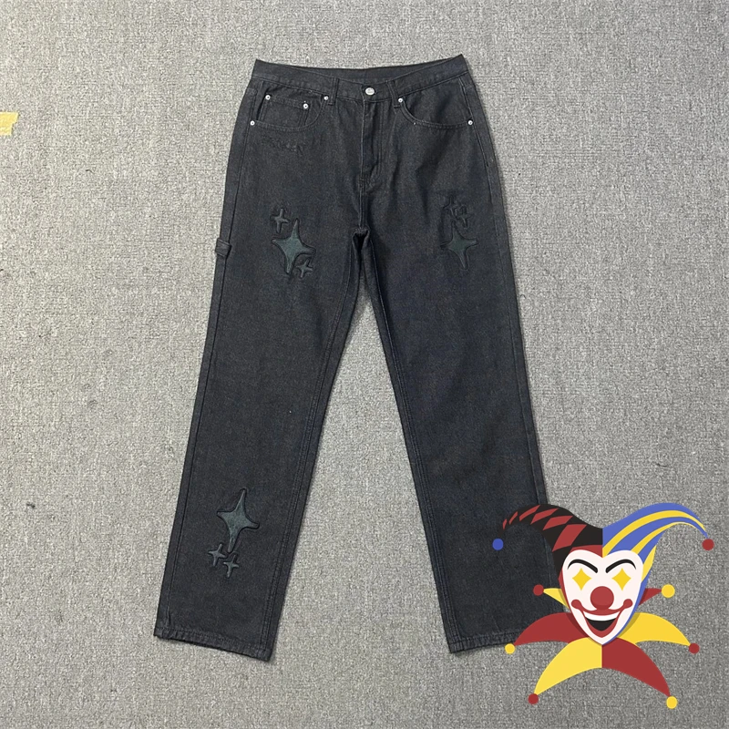 

Embroidered Stars BROKEN PLANET Washed Jeans Men Women 1:1 Best Quality Loose Casual Denim Pants