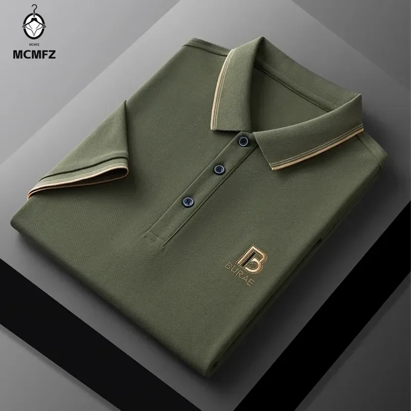

Men's Embroidered Casual Fashion Short Sleeved POLO Shirt Summer Comfortable Top