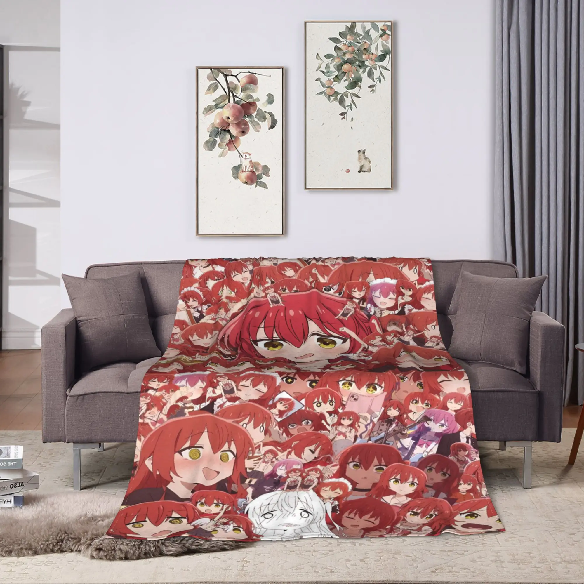 Super Soft Blankets Travel Office Bocchi The Rock Bedding Throws  Flannel Bedspread For Couch Chair Sofa Bed Sofa Bed Cover