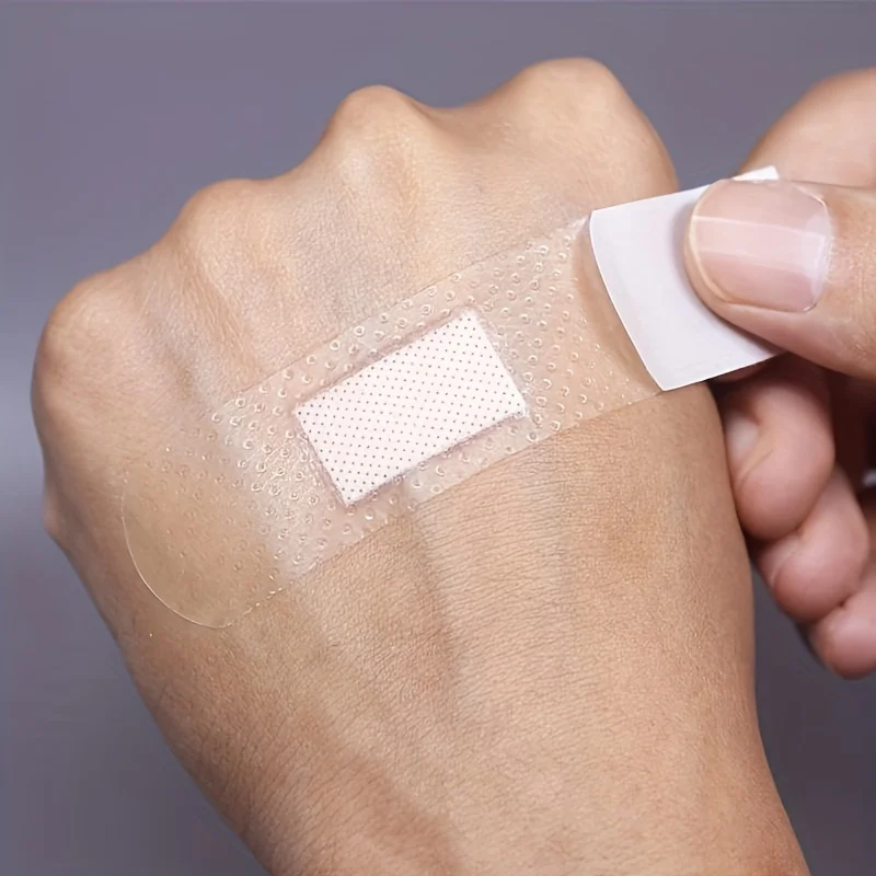 50pcs/100pcs Waterproof Bandages Family Clear Adhesive Bandages for Wound Care, Fingers, Elbows, Knees and Heels, Stays on Skin