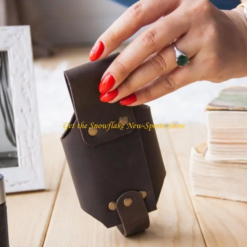 

E56D Bottle Holder Beer Belt Holder Beer Can Drink Holder PU Leather Drink Waist Bag
