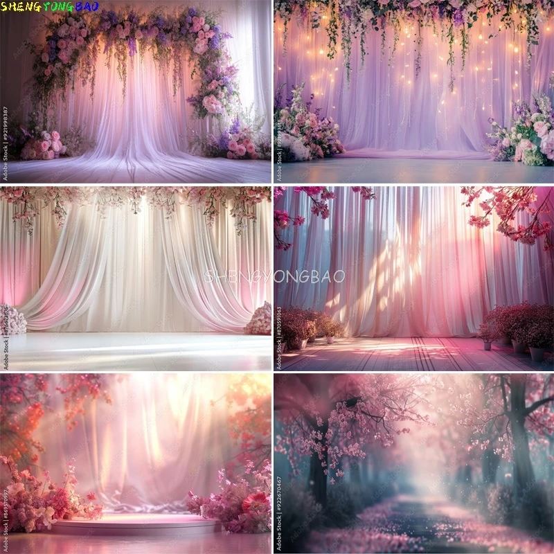 

Otherworldly Landscapes Dreamy Wedding Photography Backdrops Birthday Party Decor Aesthetic Bride Floral Photo Background HL-02