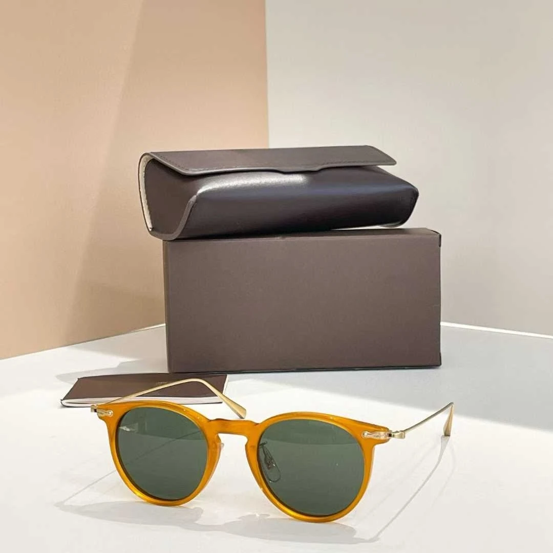 Oliver Luxury Fashion Trend Vintage OP gafas de sol OV5343U Simple delgado acetato titanio UV400 Retro redondo Unisex de alta calidad
