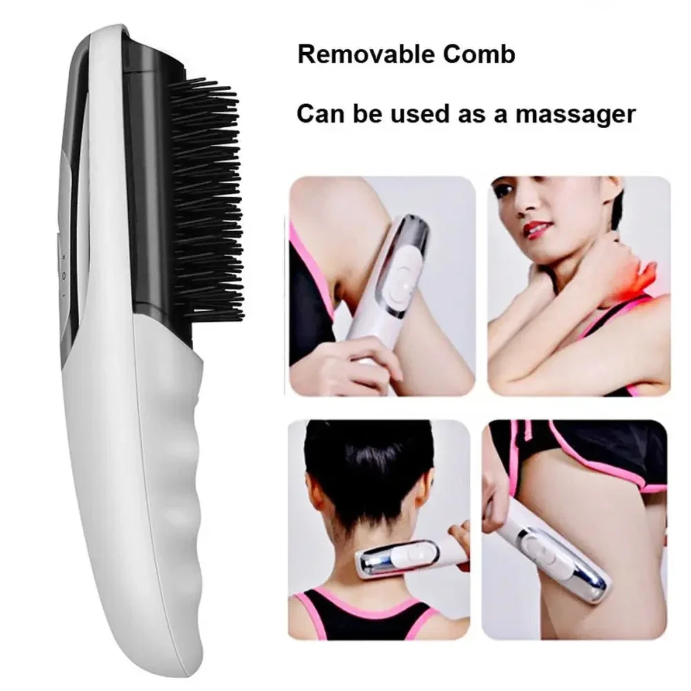 Electric Scalp Massager Comb for Hair Growth Essential Oil Applicator Blue & Red Light Therapy Microcurrent Head Massage Tools