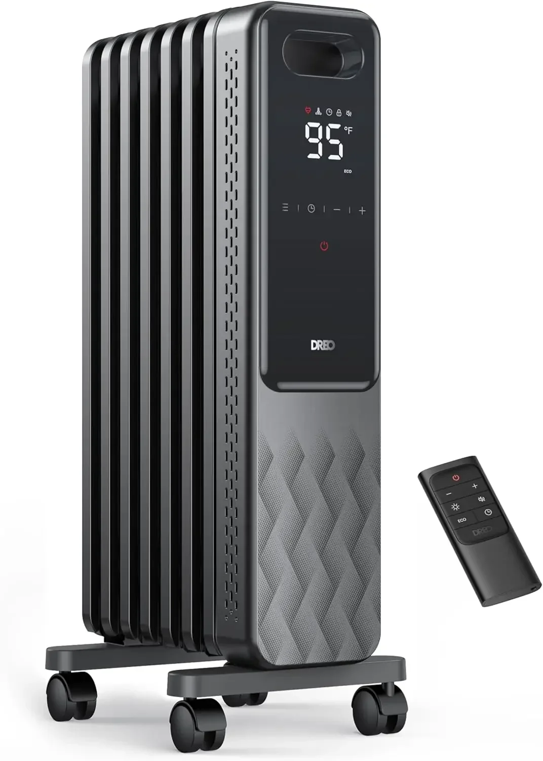 

1500W Oil Filled Radiator, Electric Radiant Heaters for indoor use Large Room with Remote Control, Child Lock, 4 Modes