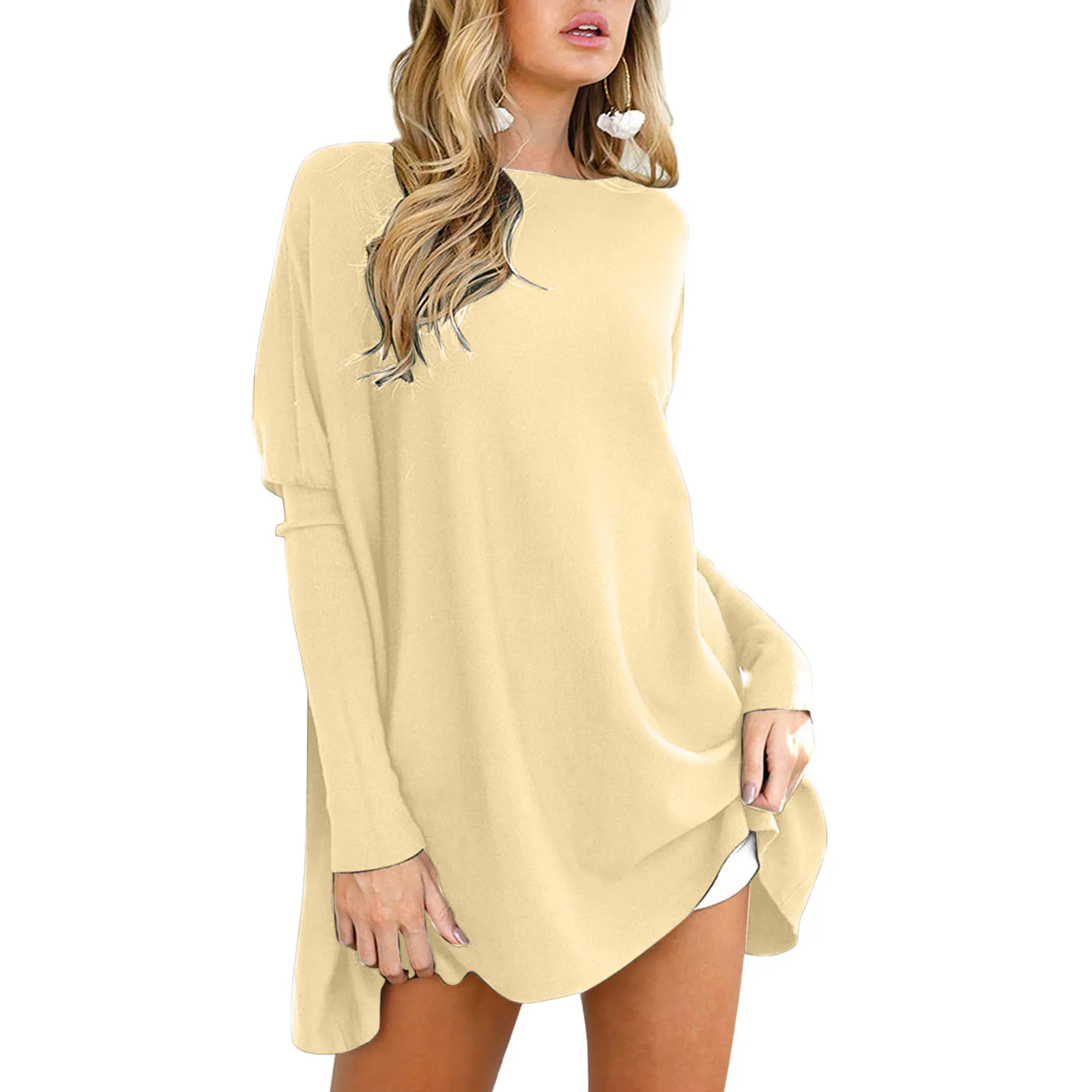 Solid Color Loose T Shirts For Women Tunic Tops To Wear With Leggings Long Sleeve Long Tee Fall Tops Harajuku Korean Style