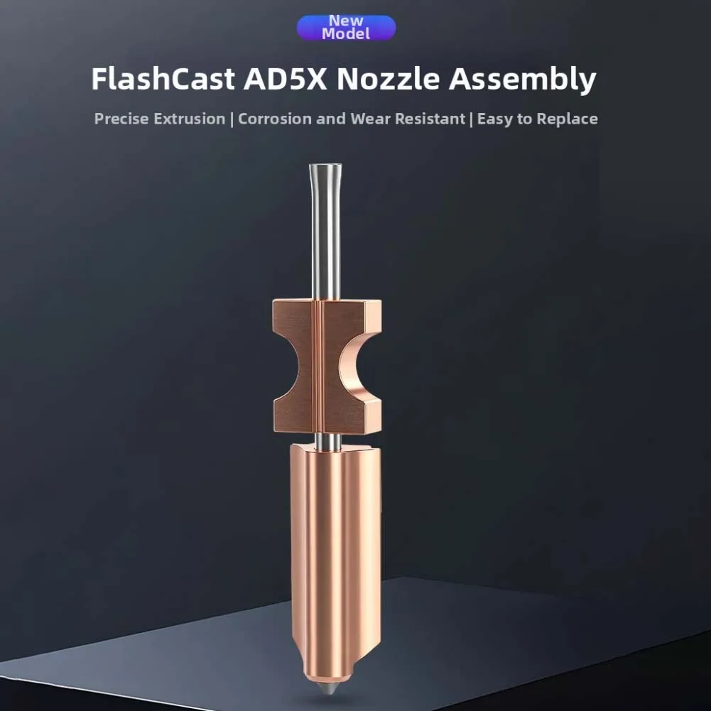 Stainless Steel Nozzle Assembly for Flashforge AD5X Featuring Leak-Resistant Dual Seals and Stable Print Output