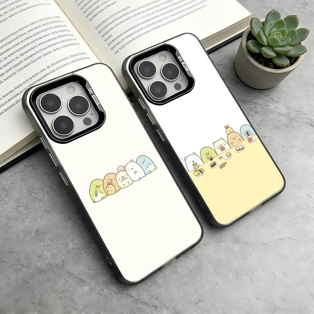 

S-Sumikko Gurashi Phone Case For iPhone 17,16,15,14,13,12,11 Plus,Pro Max,XS,Colorful Silver Black Cover