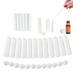100pcs Blank Nasal Inhalers Stick Reusable DIY Essential Oil Aromatherapy Accessories Empty White Plastic Nose Use Tubes