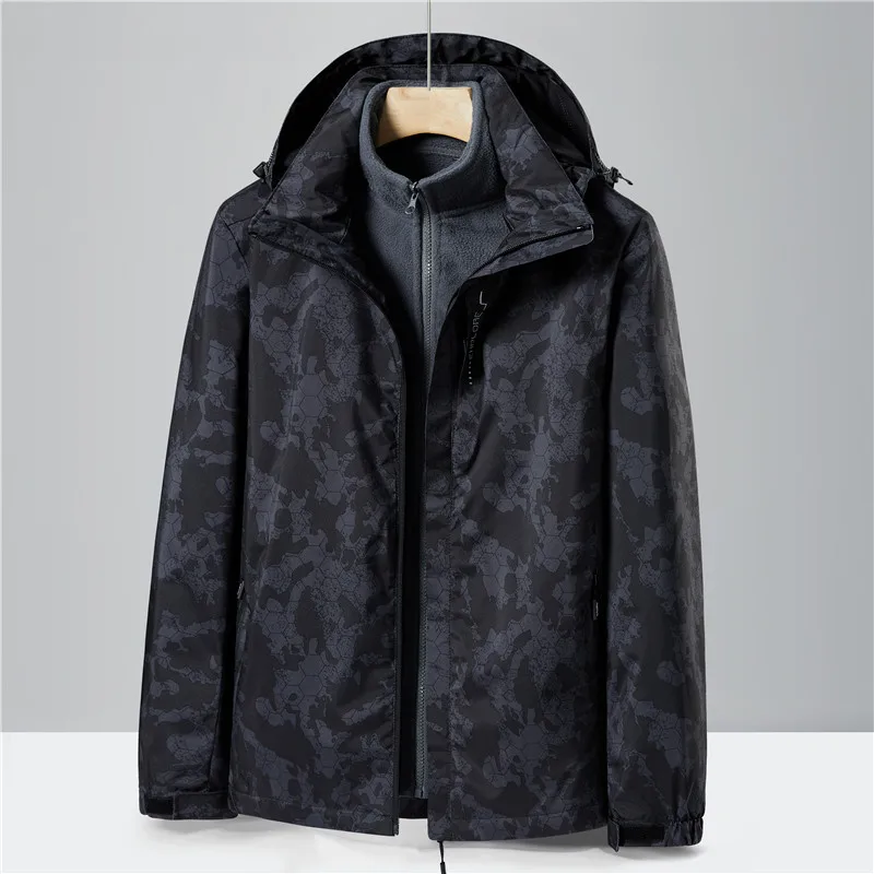 Unisex All-Weather Waterproof Jacket Set Durable Windbreaker Water-Repellent Finish Practical Pockets for Camping & Trekk